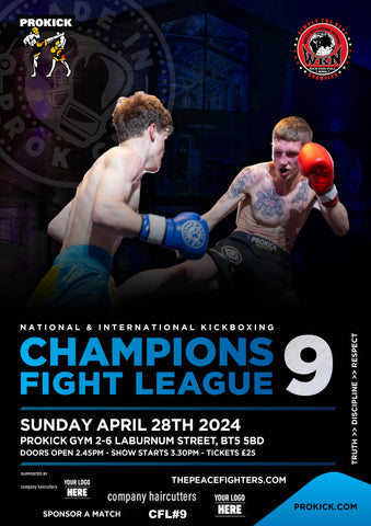 Champions Fight League.' CFL#9 - Please mark your calendars for the upcoming event on Sunday afternoon, April 28, 2024.